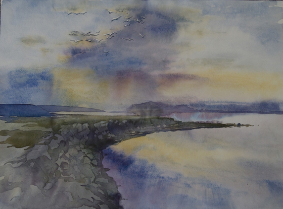 portfolio_gal/PastelAquarelle/Sunset Bolshaya Muksalma dam Solovki.JPG